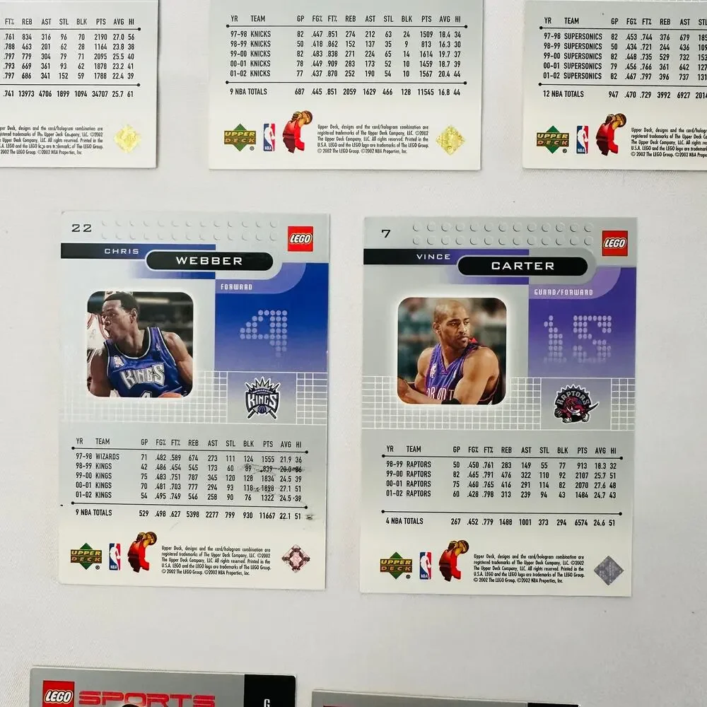 Vintage 2002 Lego Sports Upper Deck Bundle of 9 Basketball Cards